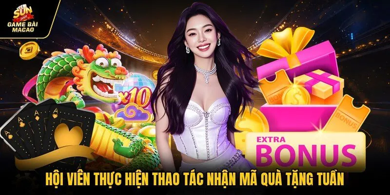Hội viên thực hiện thao tác nhận mã quà tặng tuần